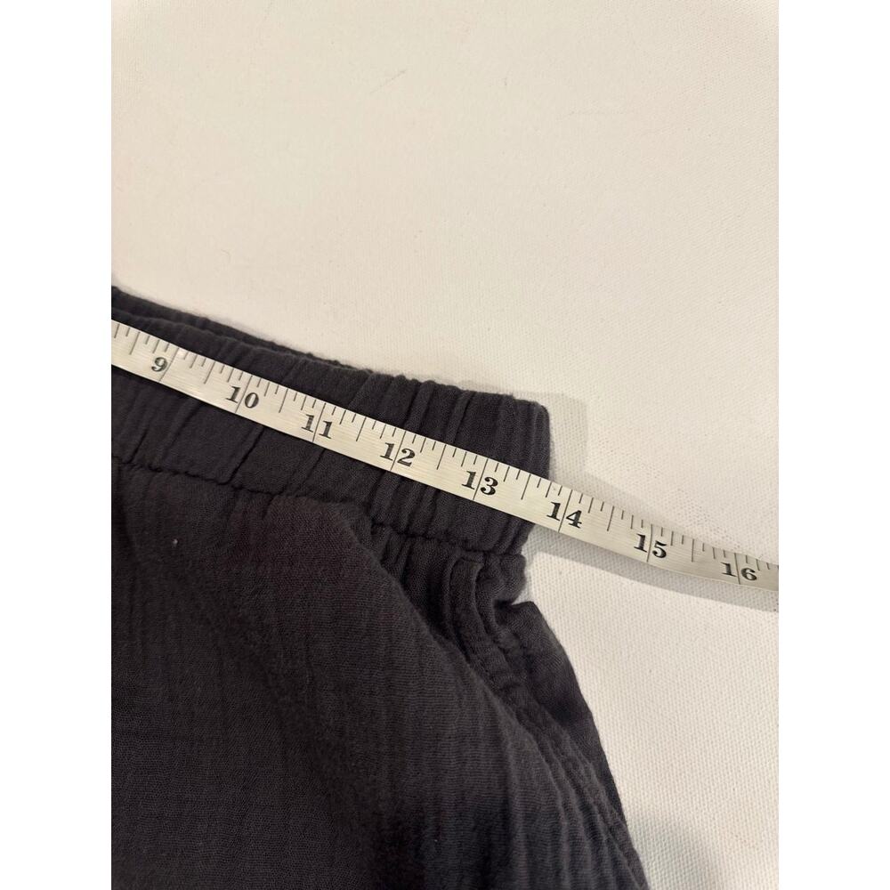 Faherty Organic Cotton Gauze Wide-Leg Pull-On Pants — Charcoal — S - Picture 7 of 8